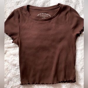 Cropped warm brown top